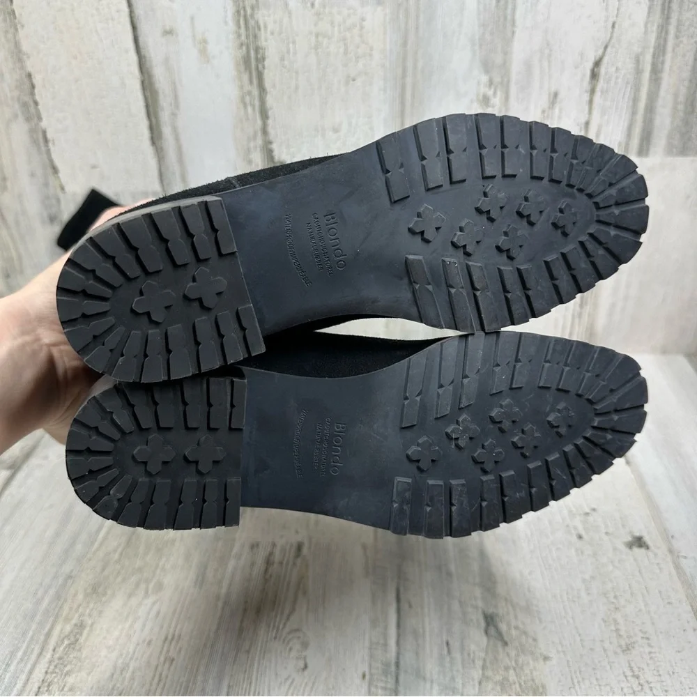 NEW Blondo Sierra Black Suede Leather Waterproof Over the Knee Boots #1295 - Picture 12 of 13